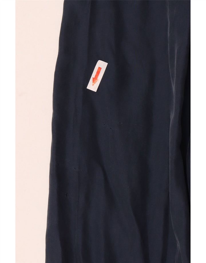 Camisa vintage para hombre grande de seda azul marino