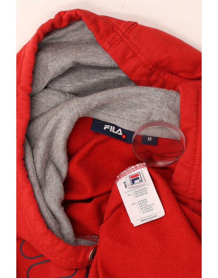 Fila Jersey con capucha gráfica para mujer Reino Unido 14 Poliéster rojo mediano