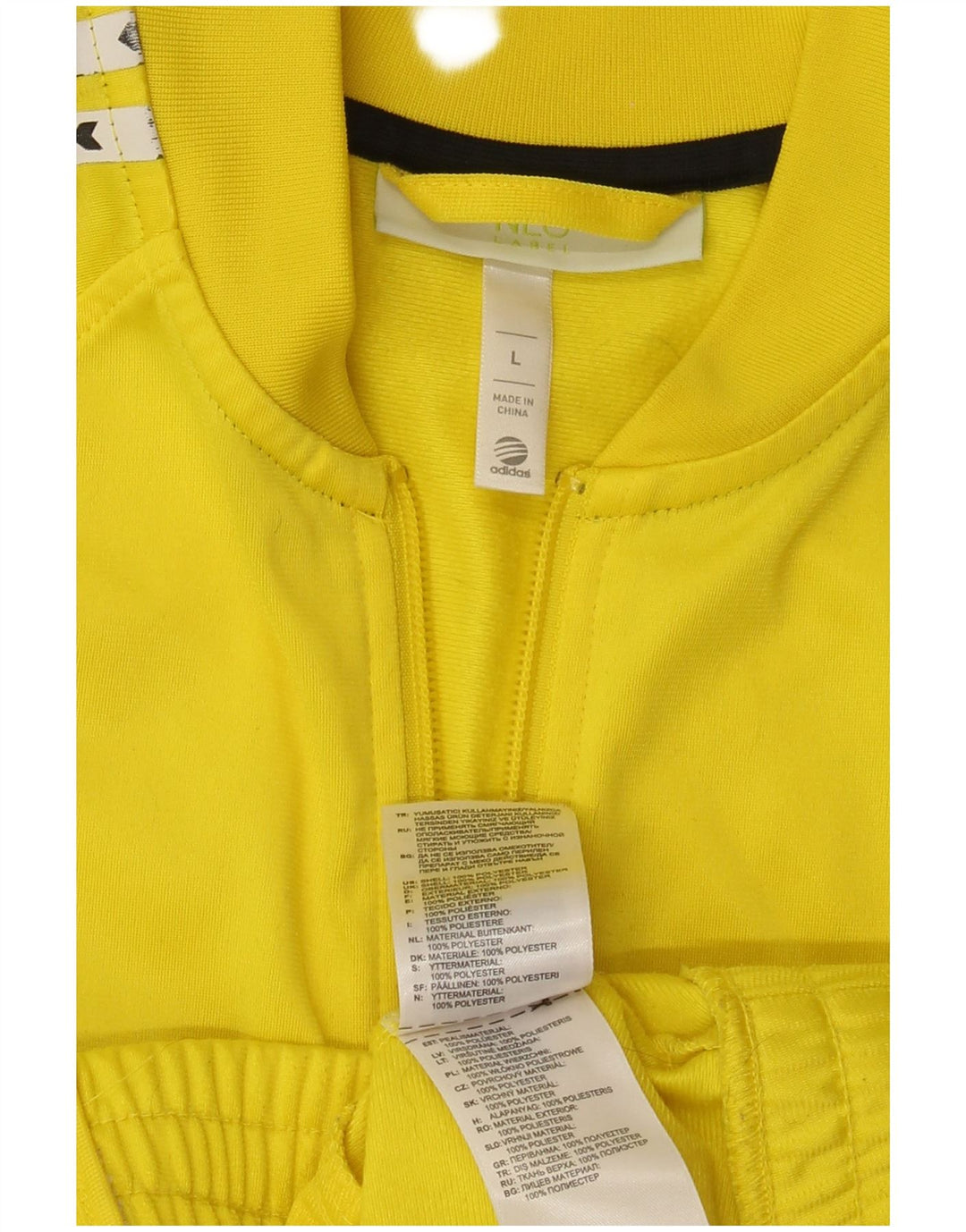 ADIDAS Chaqueta superior de chándal para mujer Reino Unido 16 Poliéster amarillo grande