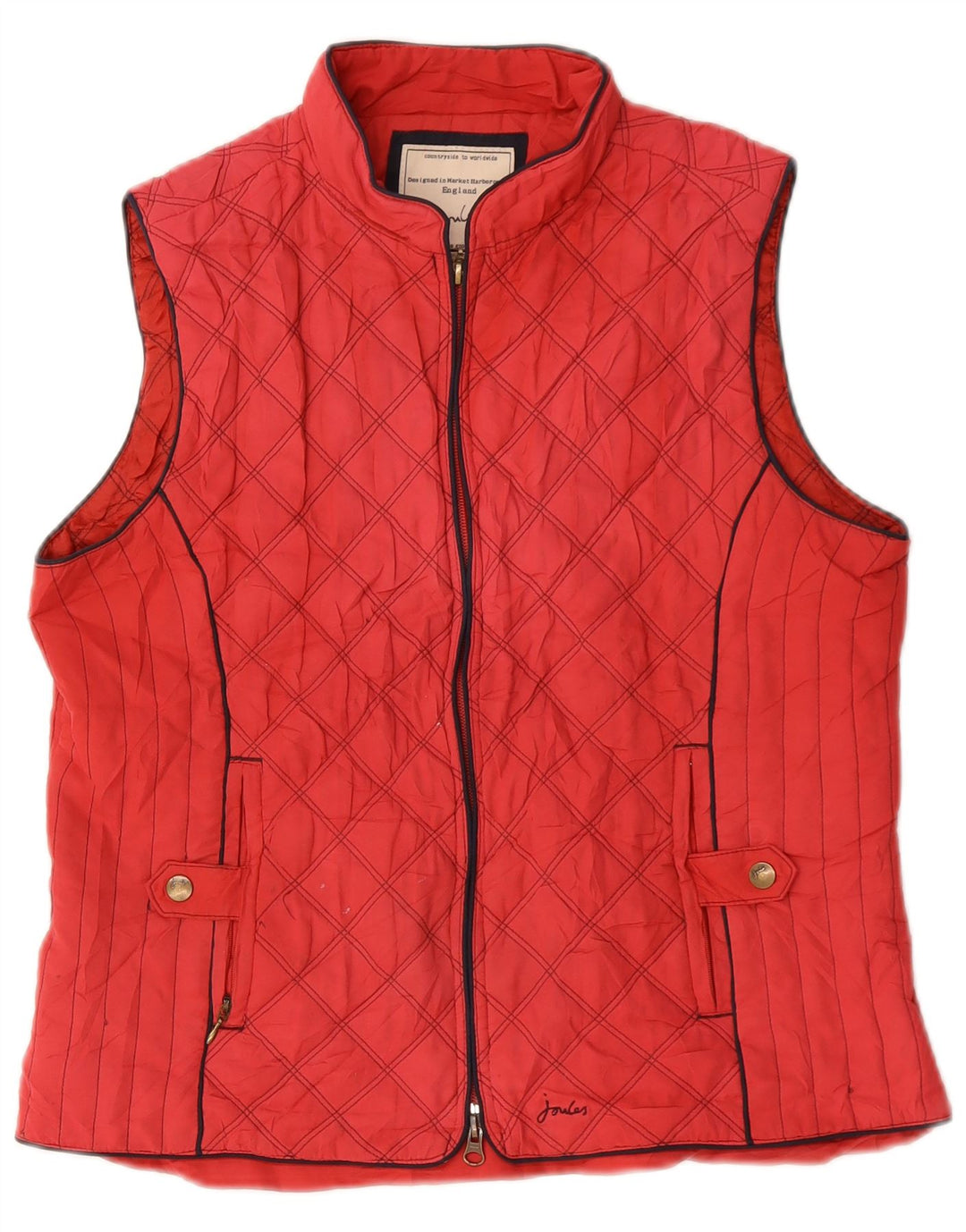 JOULES Chaleco acolchado para mujer UK 40 Grande Poliéster rojo