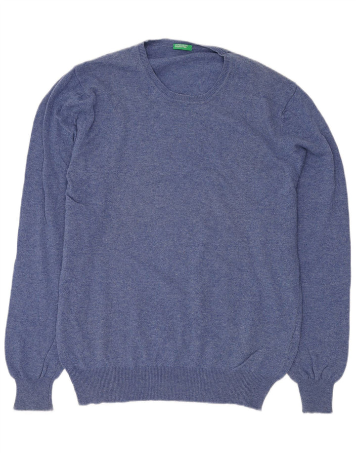 BENETTON Jersey De Cuello Redondo Hombre XL Lana Azul