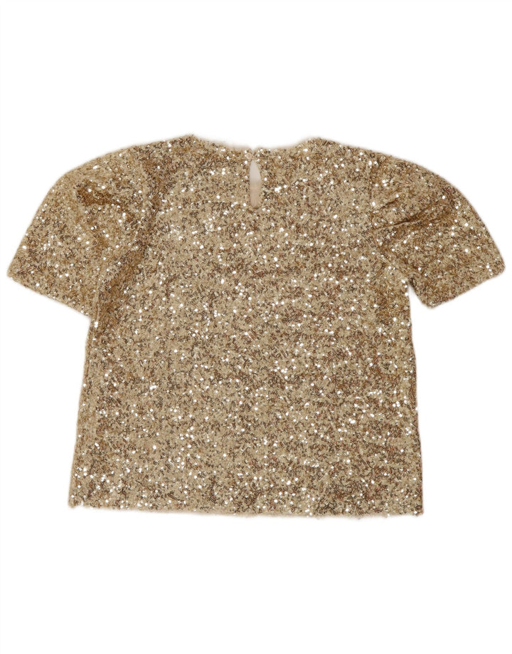 Zara Blusa Niña Top 13-14 Años Dorado Poliéster