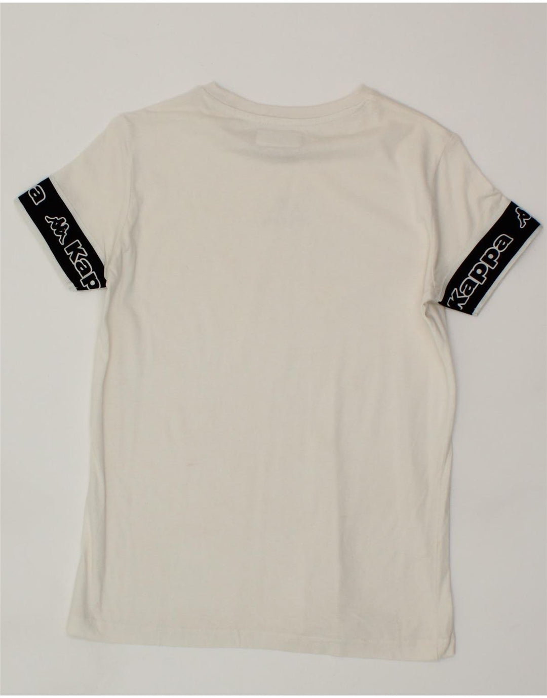 KAPPA Womens Graphic T-Shirt Top UK 12 Medium White Colourblock Vintage Kappa and Second-Hand Kappa from Messina Hembry 
