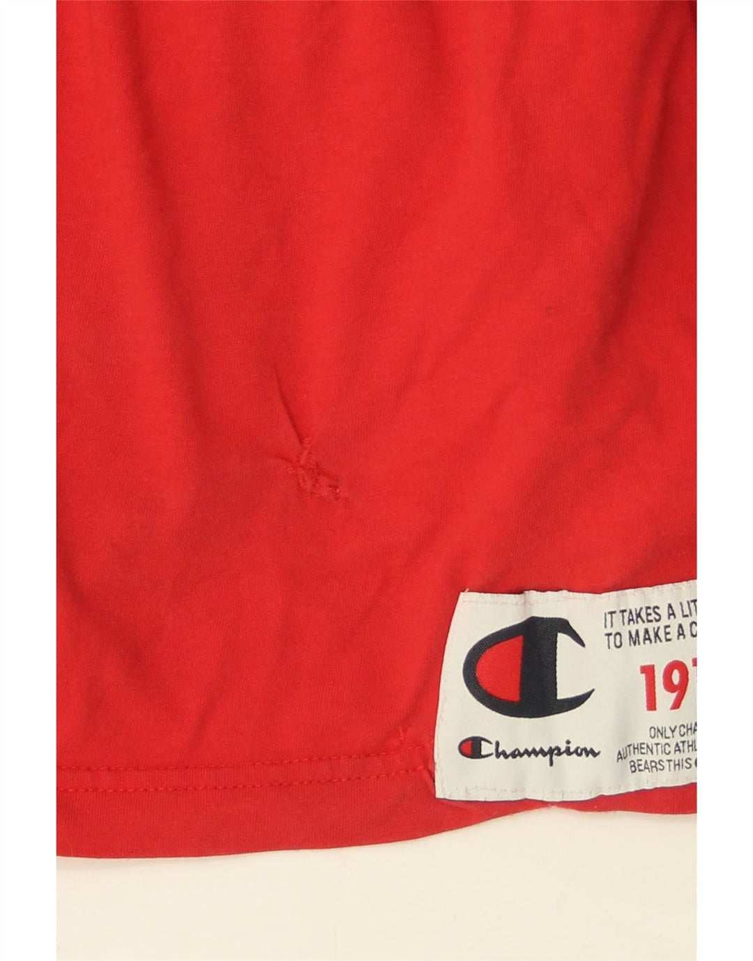 CHAMPION Camiseta gráfica para hombre Top grande de algodón con bloques de color rojo