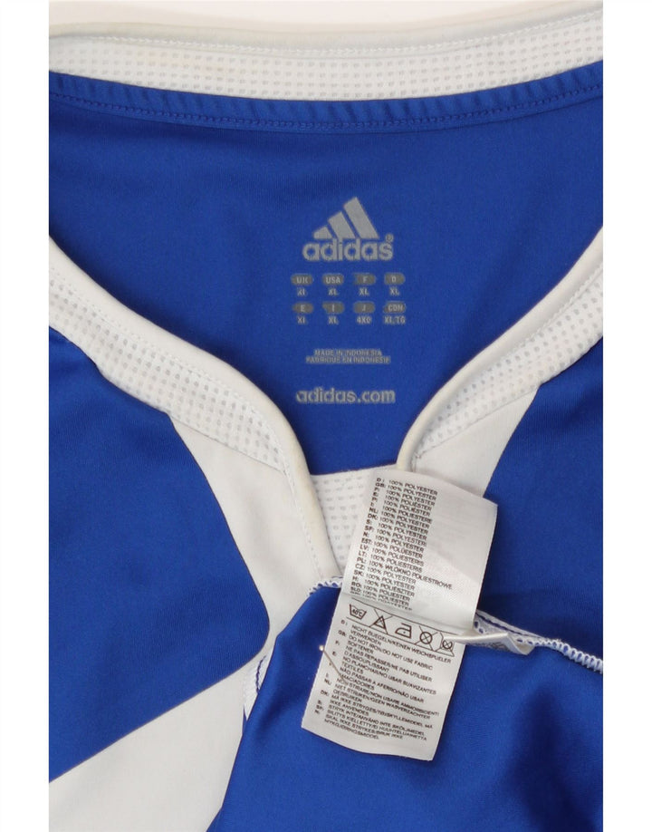 Adidas Hombre Camiseta Gráfica Top XL Azul Colorblock Poliéster