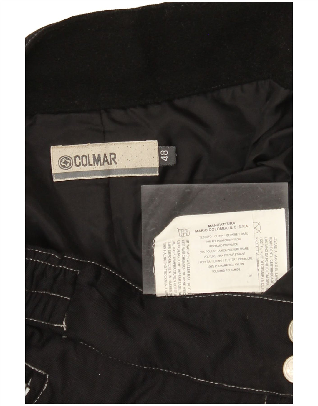 COLMAR Pantalón cortavientos recto para hombre IT 48 Medium W32 L31 Negro