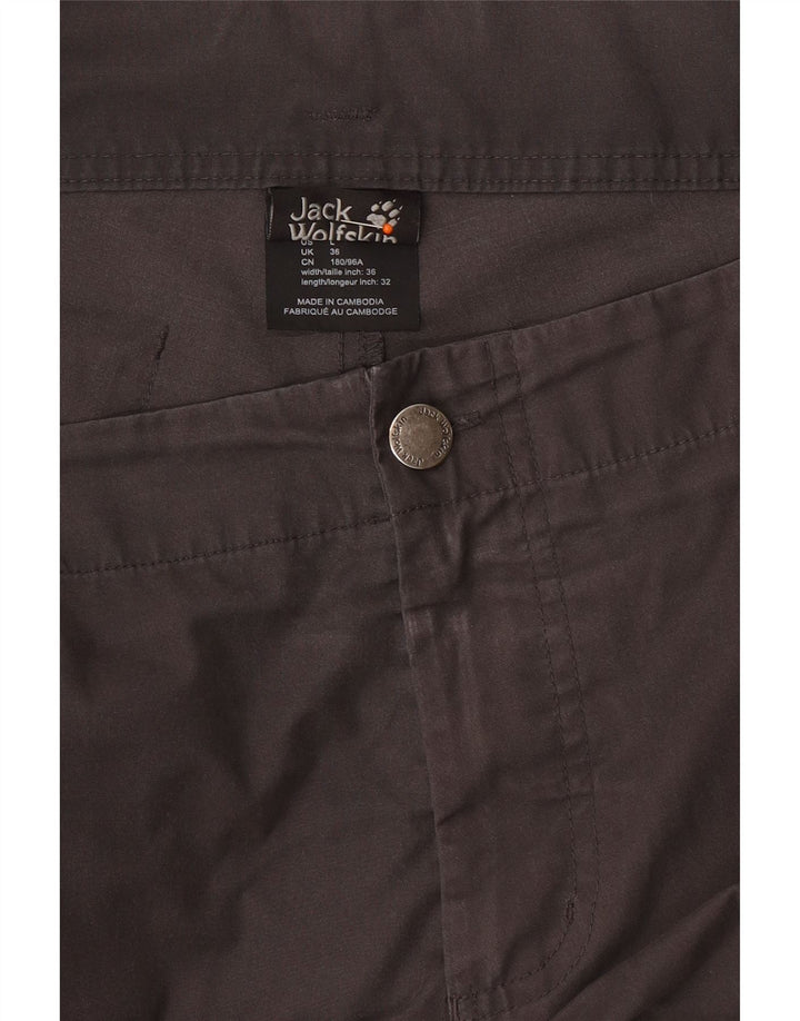 JACK WOLFSKIN Pantalón cargo recto para hombre W36 L32 Algodón gris