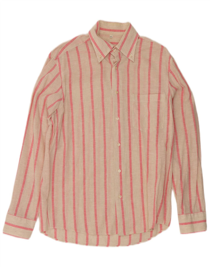 Camisa vintage para hombre mediana a rayas blancas