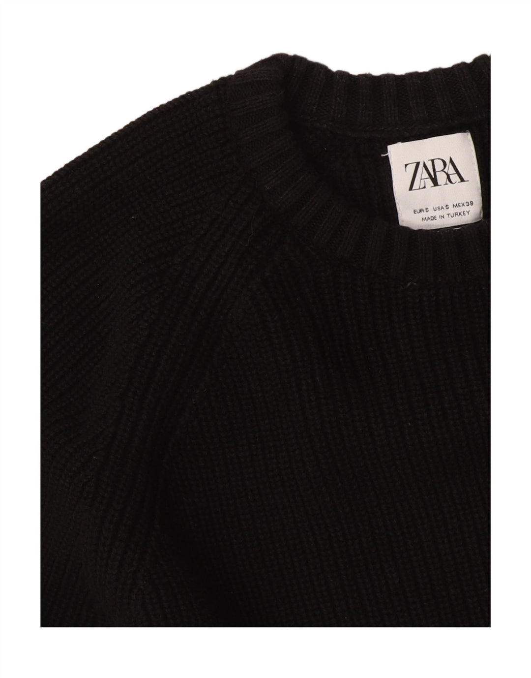 Zara - Jersey extragrande con cuello redondo para mujer, talla 10, color negro