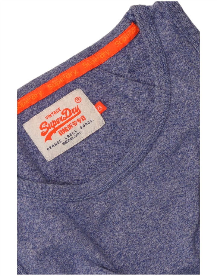 Superdry Camiseta sin mangas con gráfico para hombre 2XL Azul moteado