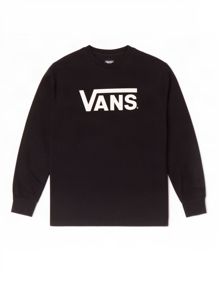 Vans Hombre Classic Fit Graphic Top Manga Larga Algodón Negro Mediano
