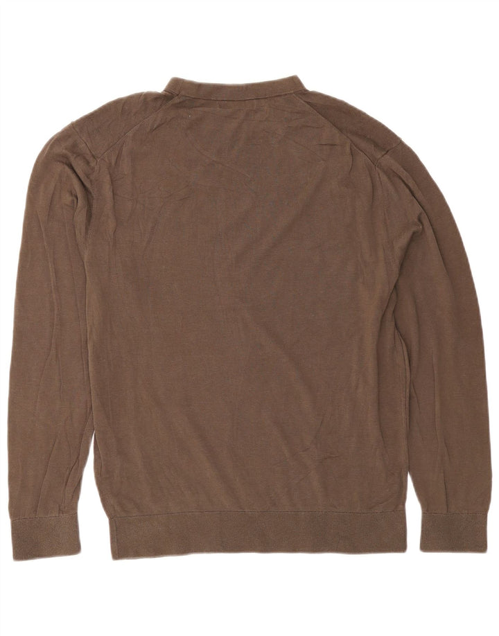 Zara - Jersey de cuello redondo para mujer, talla 40, algodón marrón medio