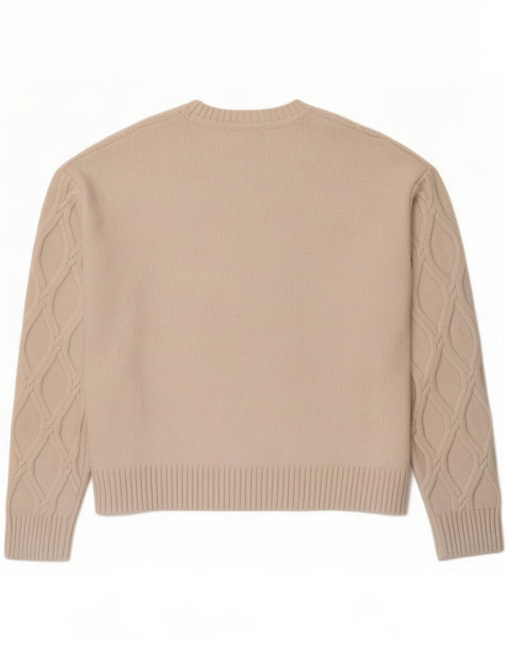 Marks & Spencer - Jersey de cuello redondo para hombre, talla pequeña, poliéster beige
