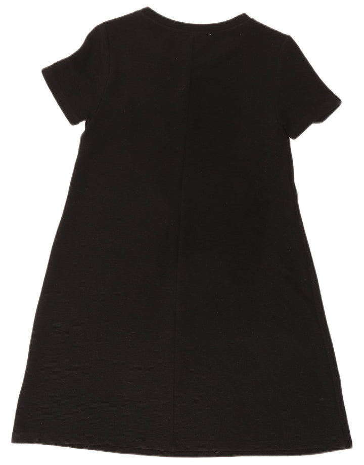 ZARA Mujer Vestido Acampanado UK 42 Mediano Negro