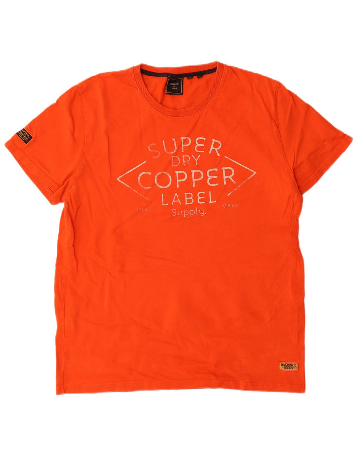 Superdry Camiseta gráfica para hombre Top 2XL Algodón naranja