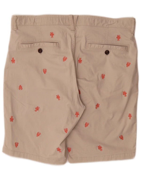 Superdry Pantalones cortos chinos para hombre W34 Large Beige Spotted Cotton