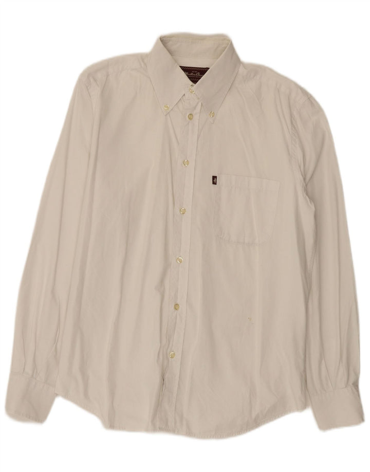 Camisa Marlboro Classics Hombre Grande Algodón Blanco