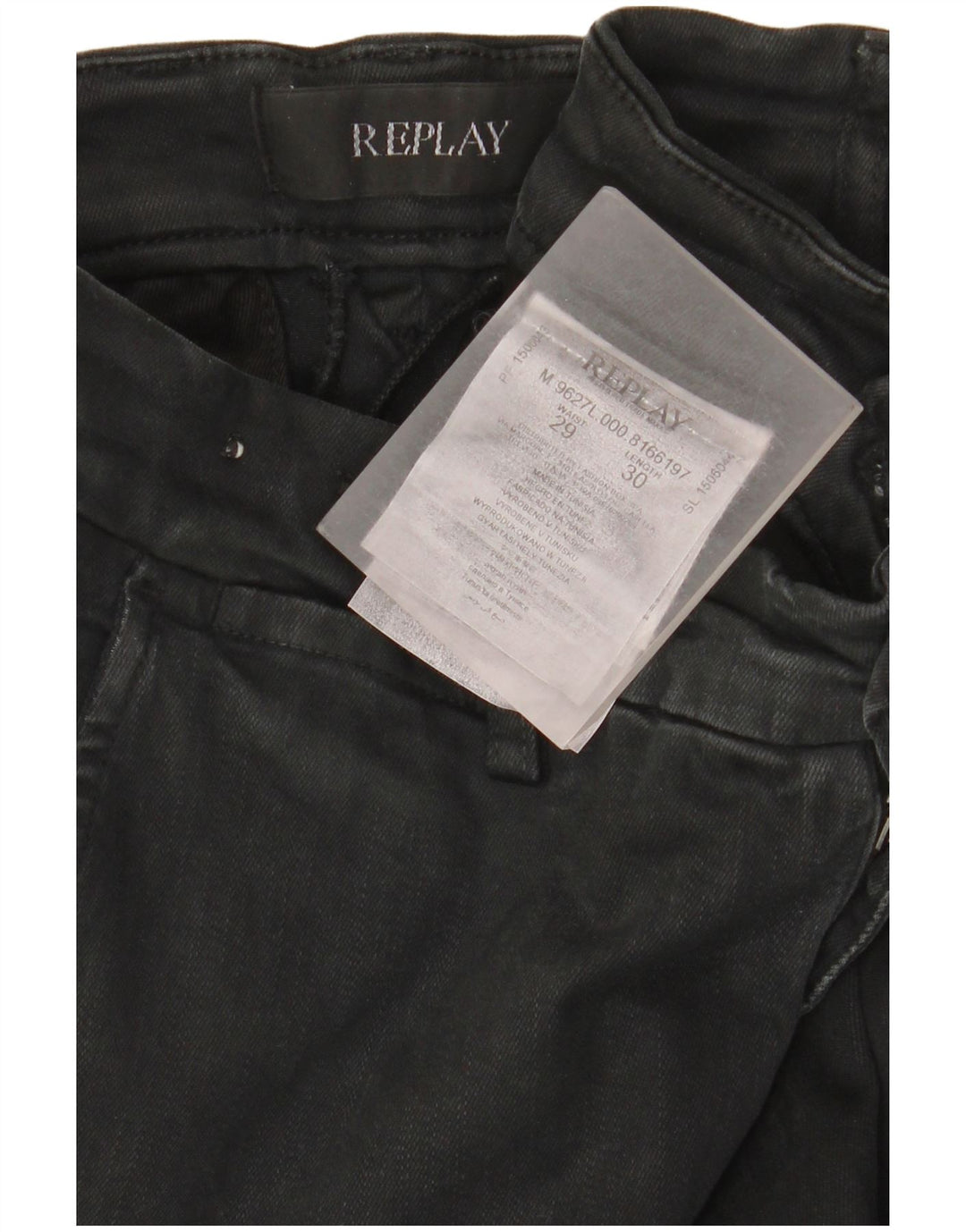 Replay Vaqueros ajustados Zeumar para hombre W29 L30 Algodón negro