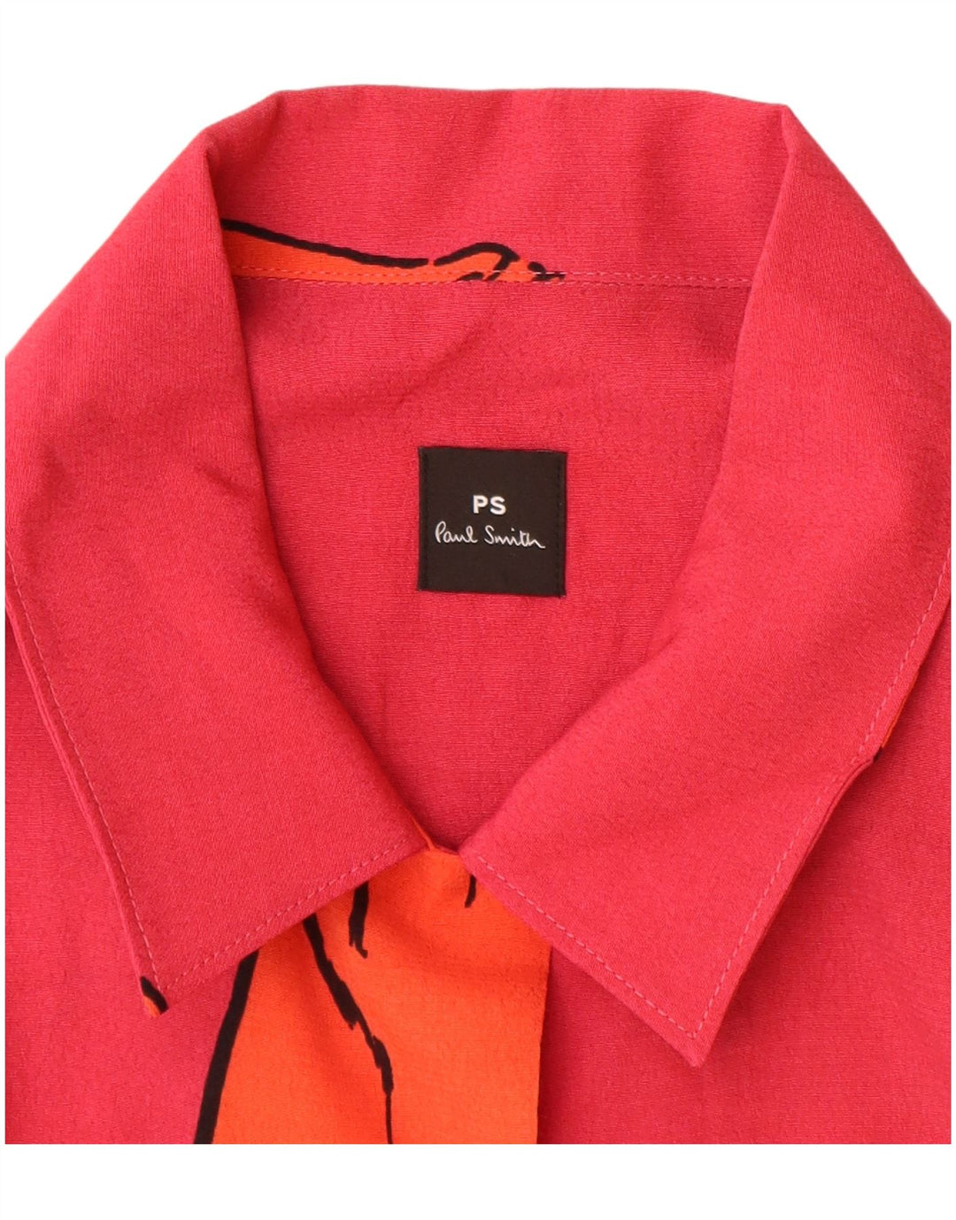 PAUL SMITH Camisa de manga corta para mujer IT 40 Small Viscosa con estampado animal rojo