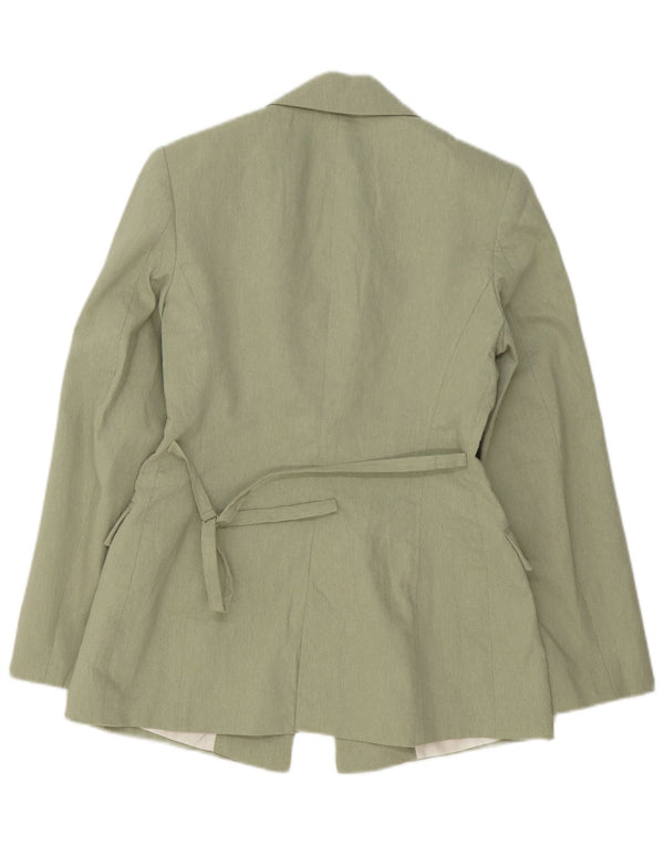 Zara Mujer Chaqueta Americana Abierta UK 6 XS Verde