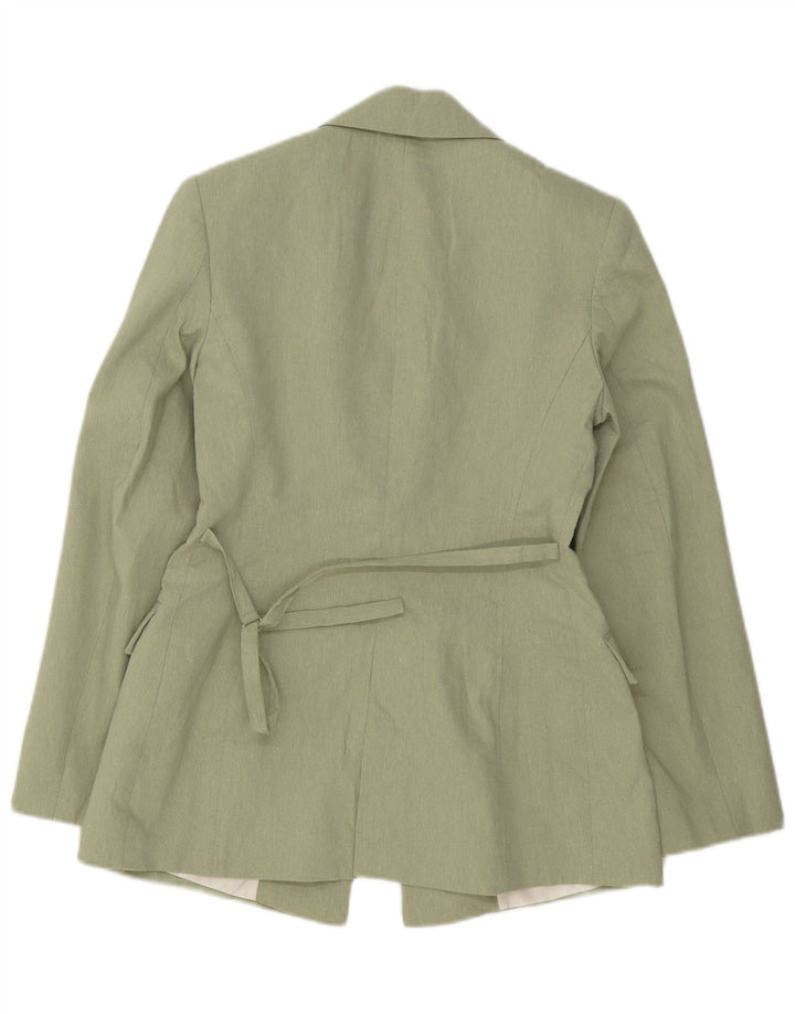 Zara Mujer Chaqueta Americana Abierta UK 6 XS Verde