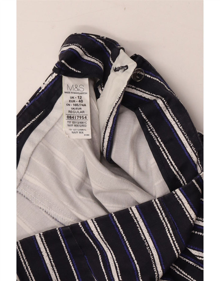 Marks & Spencer Pantalones Capri para Mujer UK 12 Medium W30 L20 Azul Marino