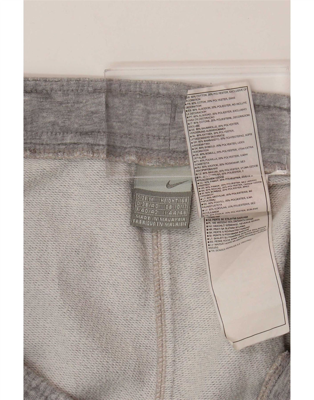 Pantalones de chándal Nike para mujer UK 10/12 Algodón gris medio