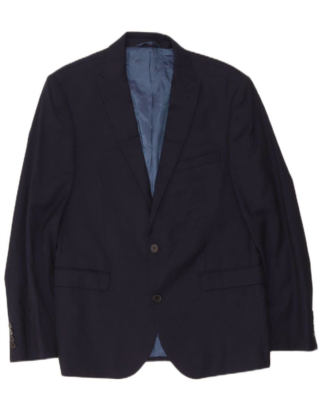 Dkny Chaqueta tipo blazer de 2 botones para hombre IT 52 XL Lana azul marino