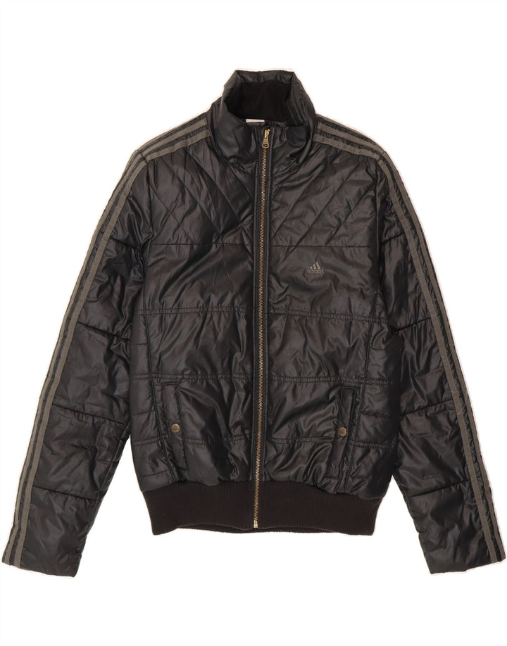 ADIDAS Womens Padded Jacket UK 16 Large Black Polyester Vintage Adidas and Second-Hand Adidas from Messina Hembry 