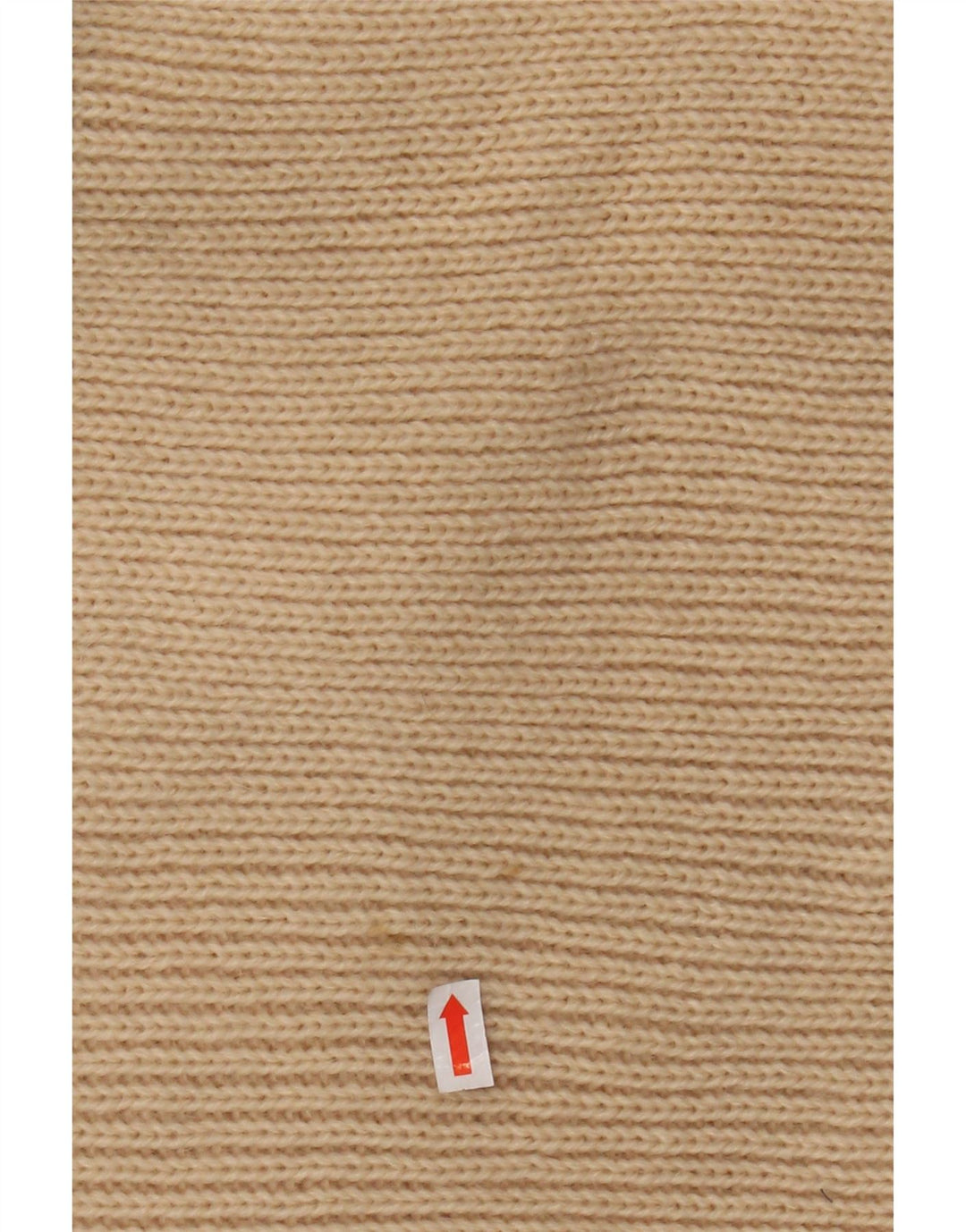 VINTAGE Mujer Roll Neck Jumper Suéter Reino Unido 12 Acrílico a rayas beige medio