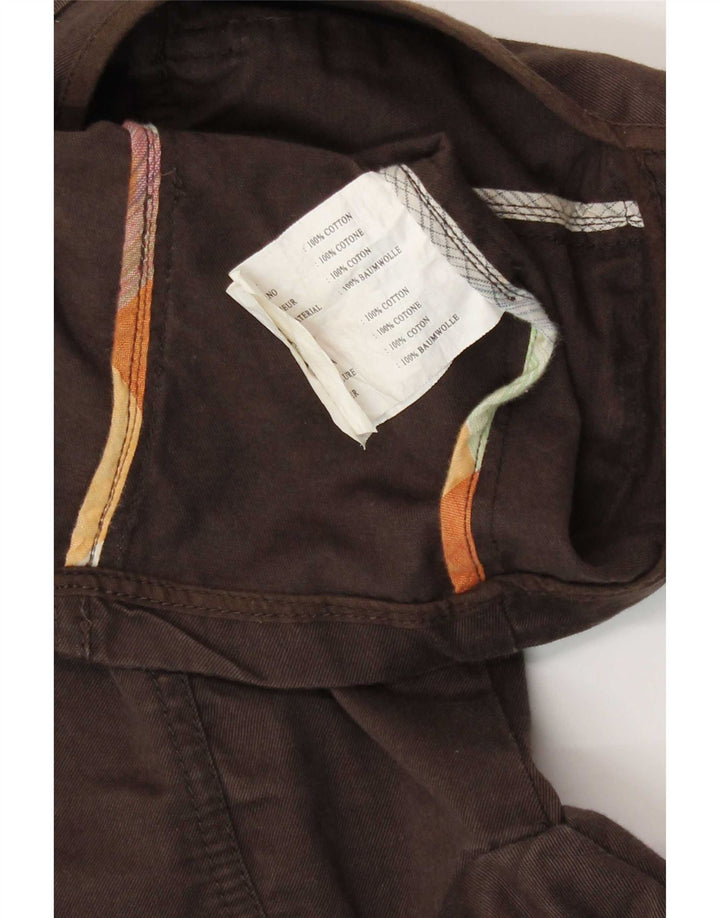 Woolrich Chaqueta militar para mujer UK 8 Small Marrón Algodón
