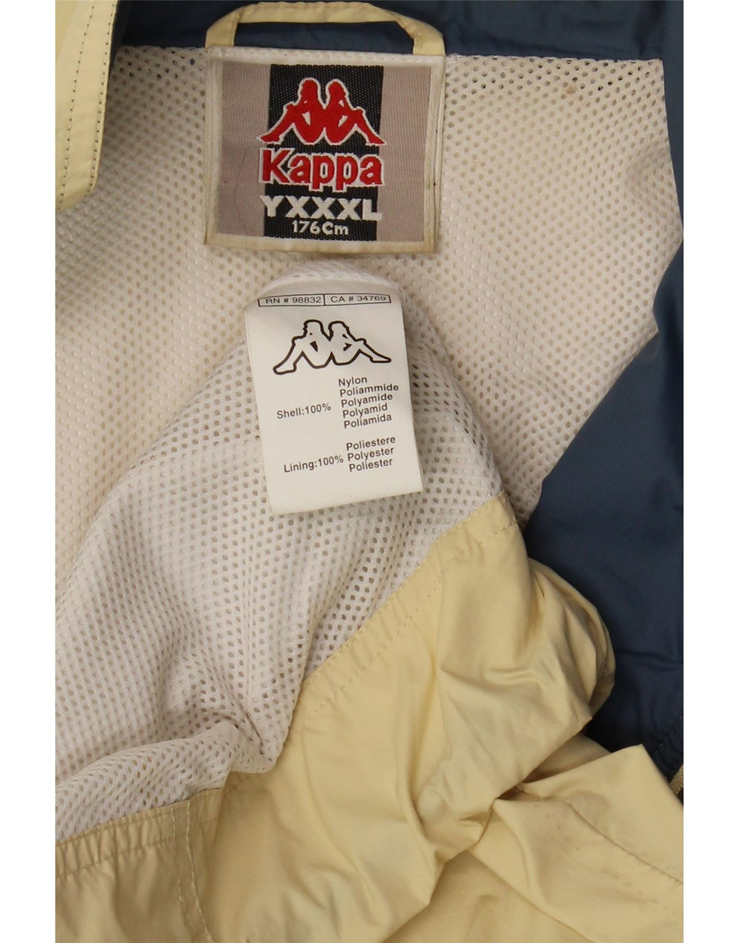 KAPPA Chaqueta de chándal para niños 15-16 años 3XL Beige Colorblock Nylon
