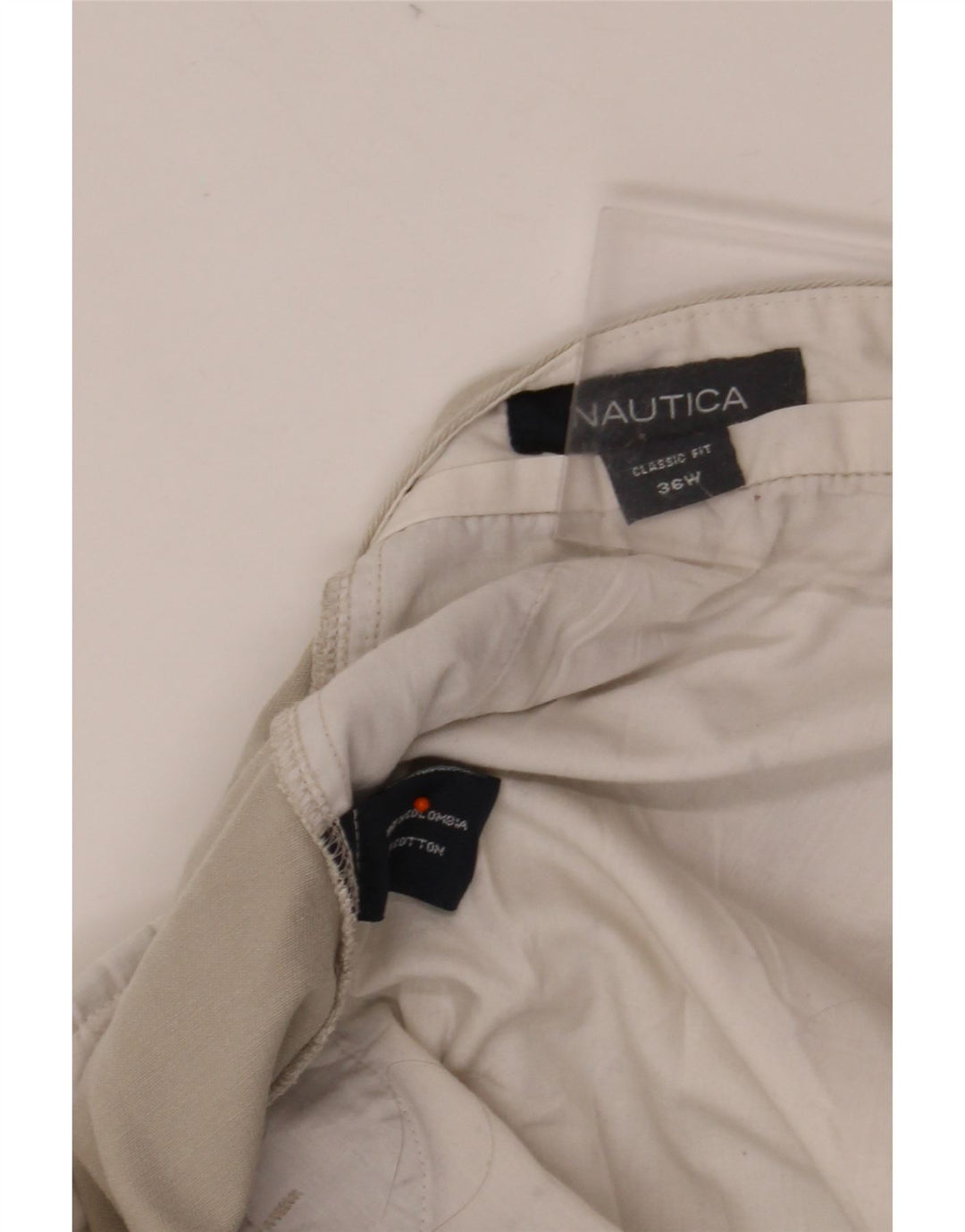 NAUTICA Pantalones cortos chinos con ajuste clásico para hombre W36 Algodón gris grande