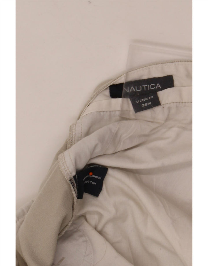 NAUTICA Pantalones cortos chinos con ajuste clásico para hombre W36 Algodón gris grande