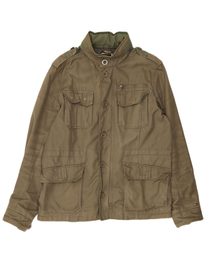 TOMMY HILFIGER Chaqueta militar Heritage para hombre UK 38 Algodón caqui mediano