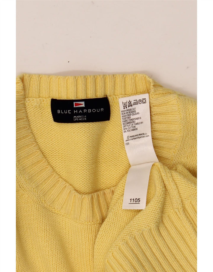 Marks & Spencer Jersey de cuello redondo azul Harbor para hombre Amarillo mediano