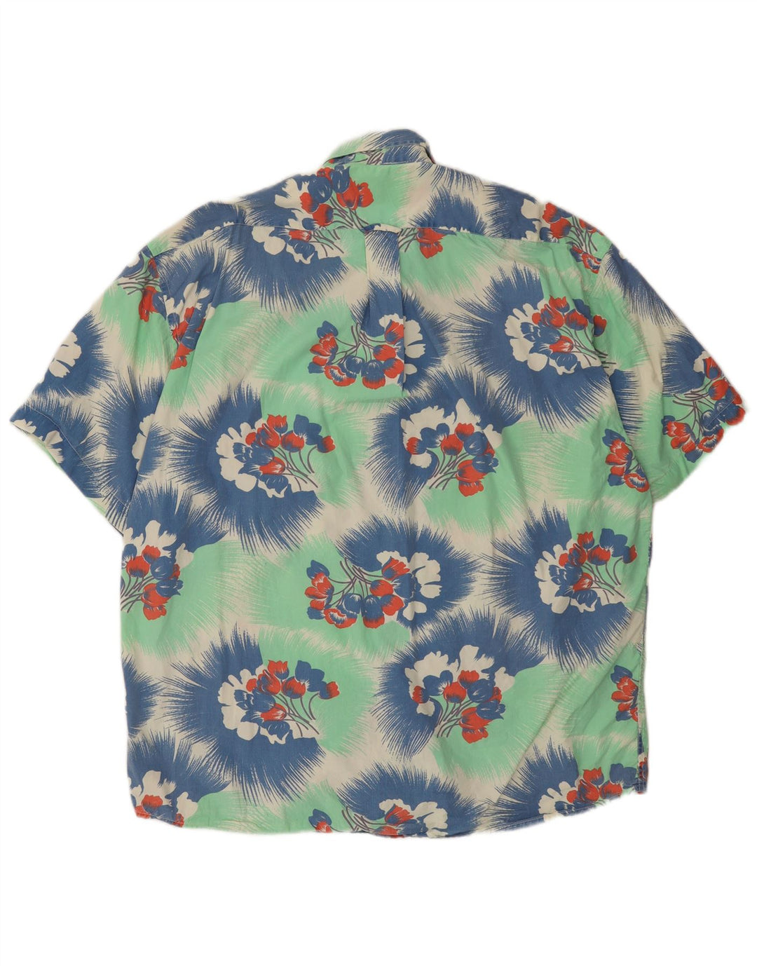 UNIFORM Camisa de manga corta para hombre XL Algodón floral verde