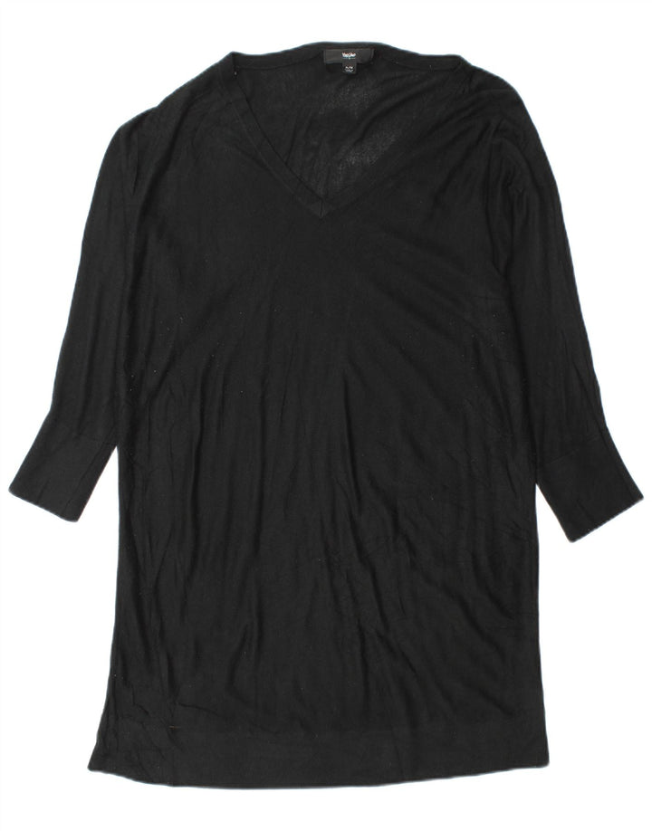 MOSSIMO Vestido tipo jersey de manga larga para mujer UK 40 XL Acrílico negro