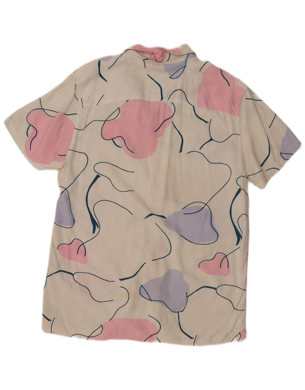 Jack & Jones Camisa de Manga Corta con Estampado Abstracto Comfort Fit para Hombre XL Blanco