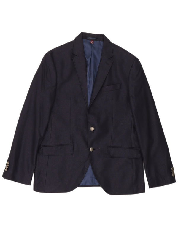 MARKS & SPENCER Chaqueta tipo blazer de 2 botones para hombre UK 40 Lana azul marino mediana