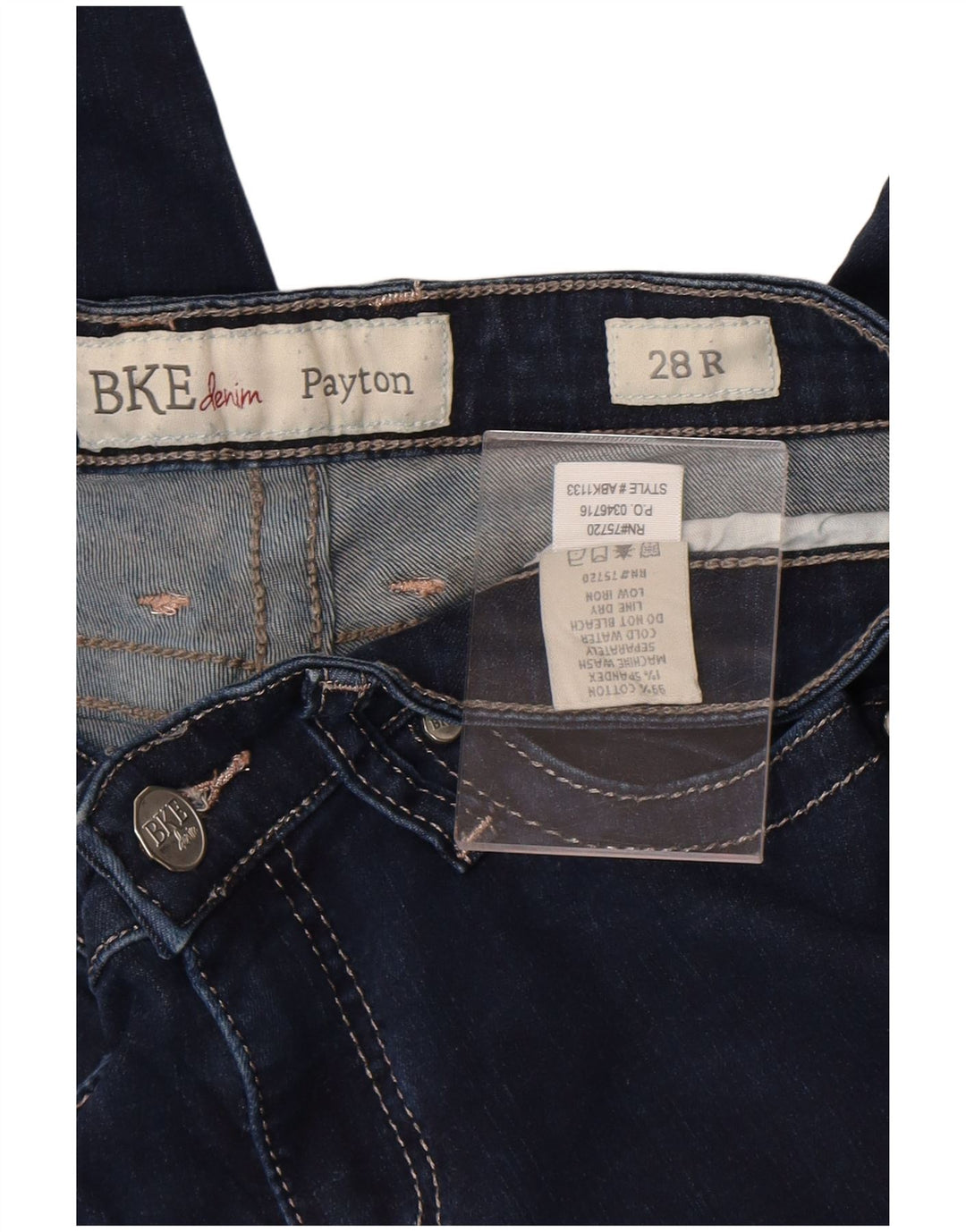 BKE Vaqueros Payton de corte regular para mujer W28 L31 Algodón azul marino
