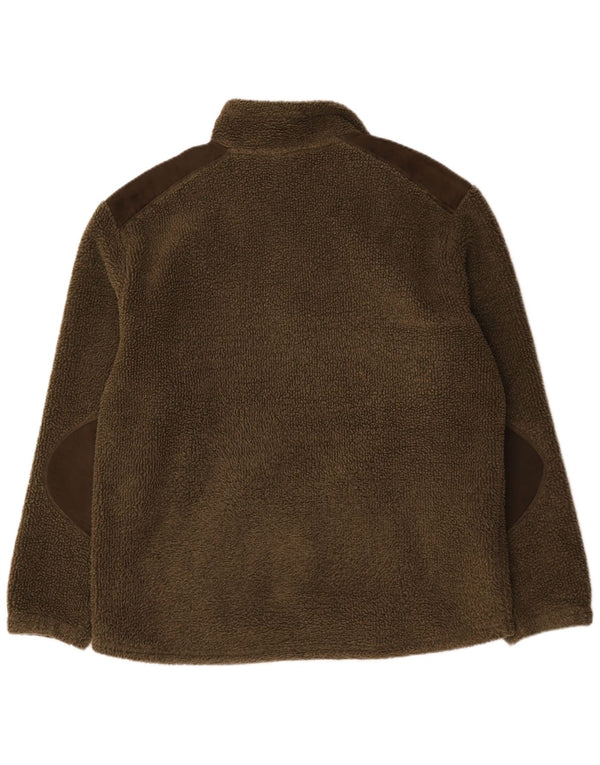 Vintage hombres chaqueta de lana Reino Unido 44 2XL caqui colorblock poliéster