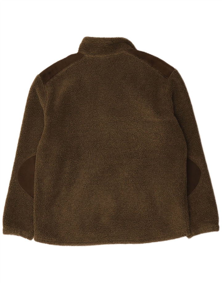 Vintage hombres chaqueta de lana Reino Unido 44 2XL caqui colorblock poliéster
