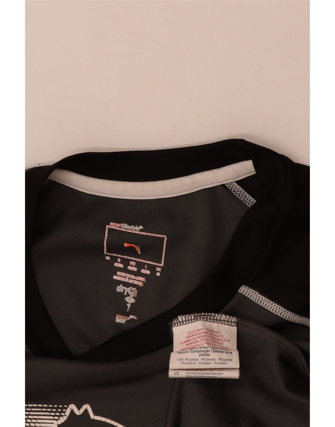 PUMA Camiseta gráfica para hombre Top poliéster color block gris medio