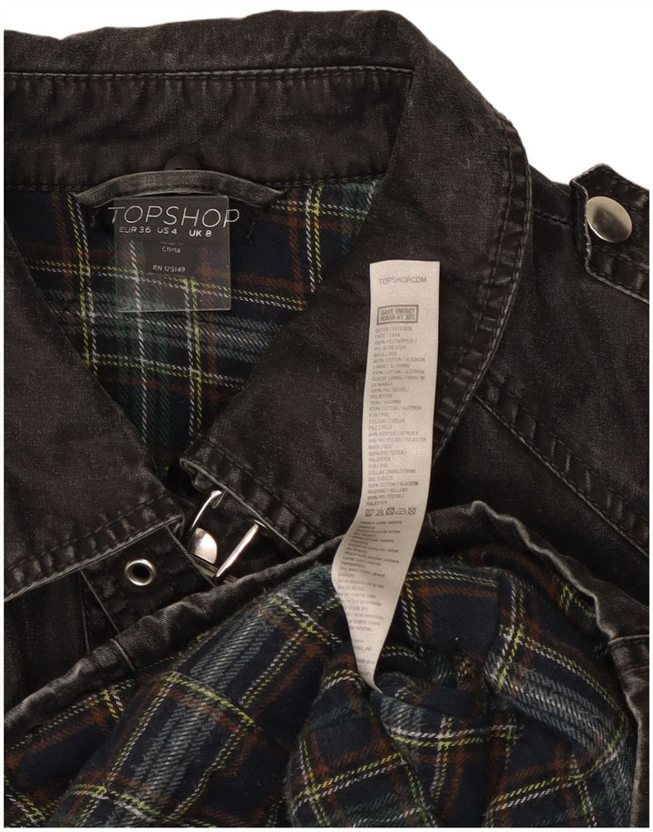 Topshop Chaqueta vaquera para mujer UK 8 Small Poliacrílico negro