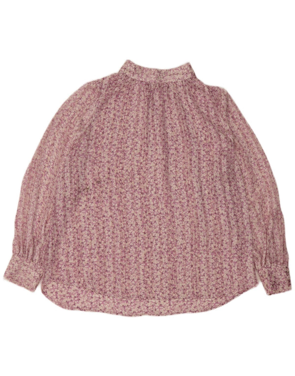 H&M Blusa de manga larga para mujer UK 46 Poliéster floral rosa grande