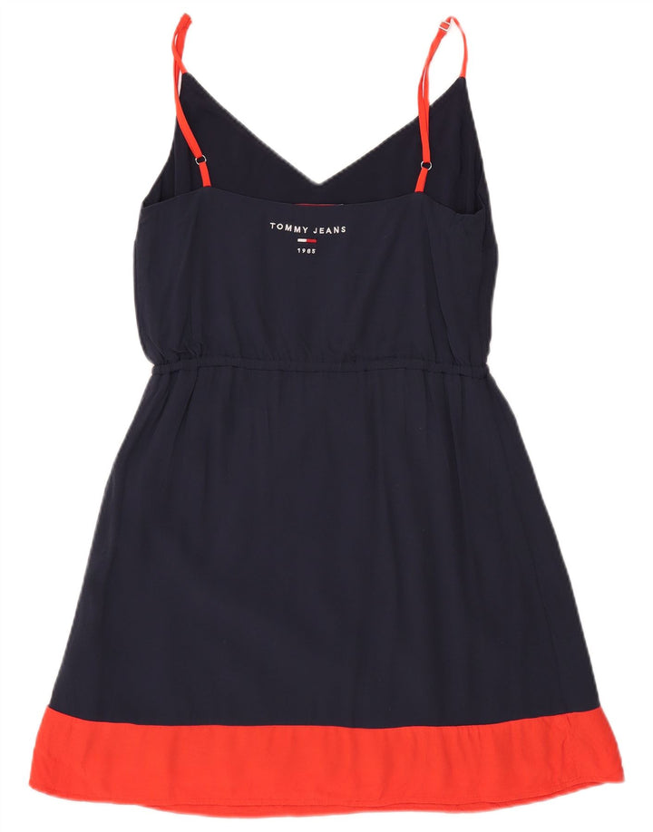 Tommy Hilfiger Vestido lencero para mujer UK 10 Small Poliéster azul marino