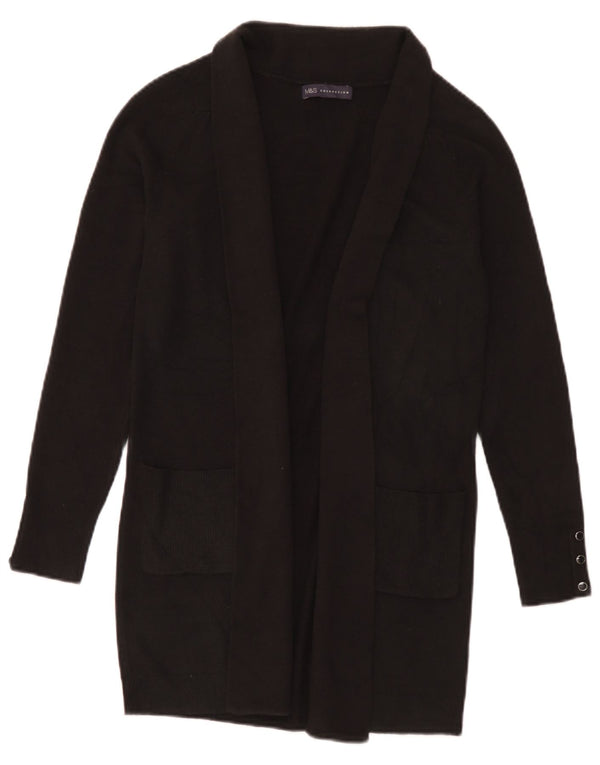 Marks & Spencer Suéter Cárdigan Abierto Largo para Mujer UK 8 Small Negro