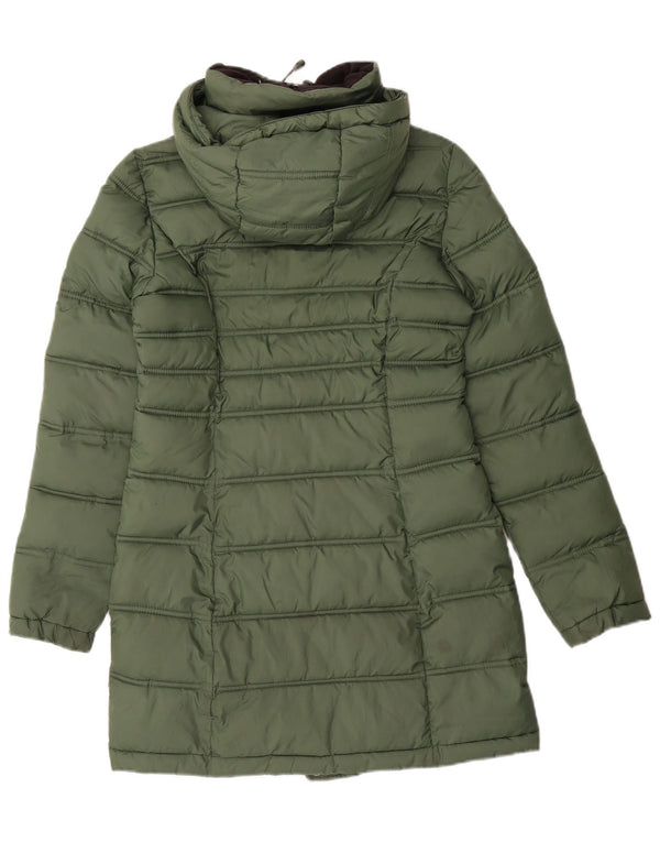 Superdry Abrigo acolchado con capucha para mujer UK 6 XS Poliéster verde