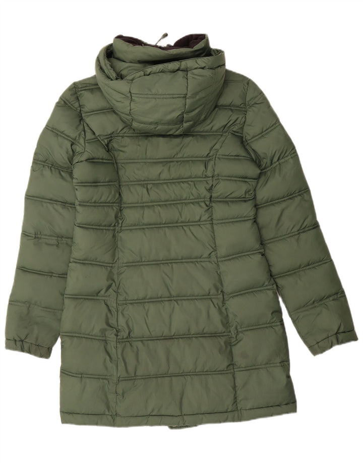 Superdry Abrigo acolchado con capucha para mujer UK 6 XS Poliéster verde